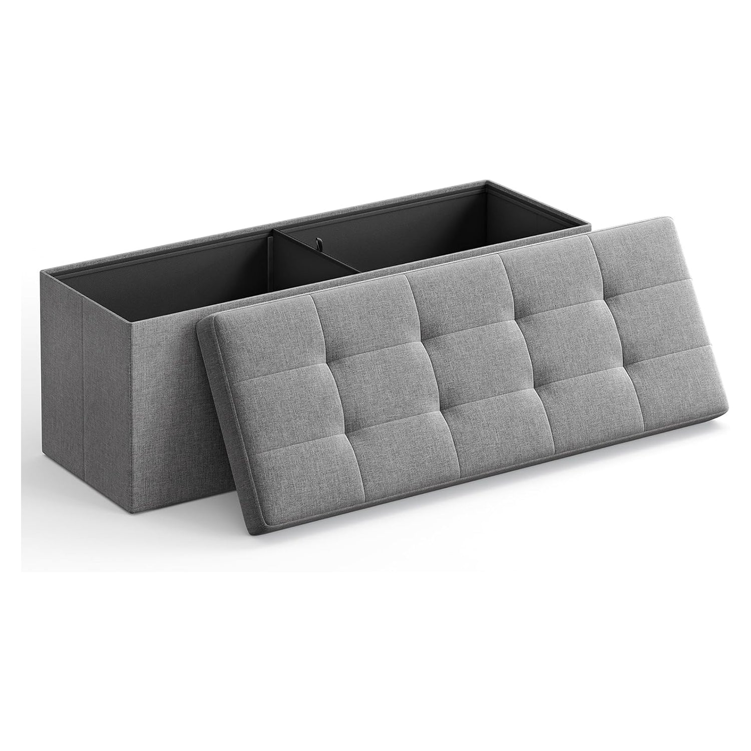 Összecsukható vászon tárolópuff, szürke 110x38x38cm-0